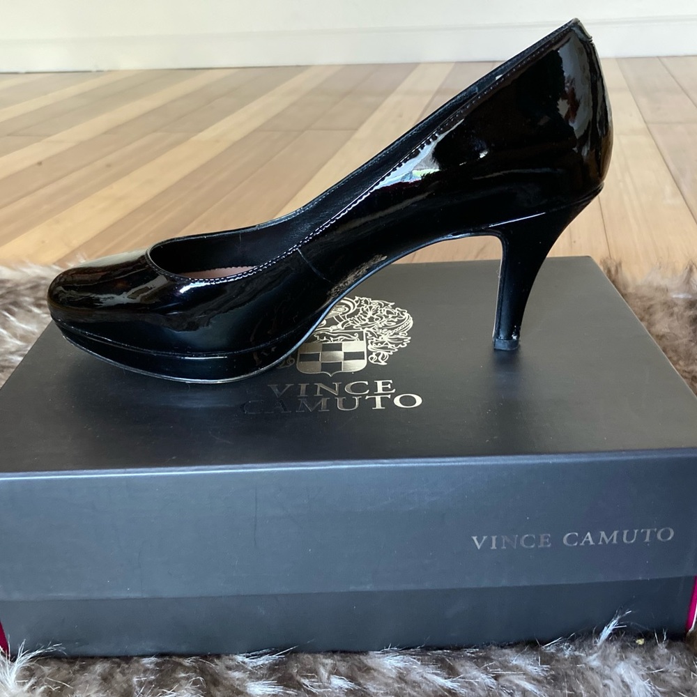 Vince Camuto Desti Black Patent Pumps